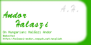 andor halaszi business card