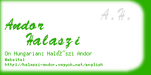 andor halaszi business card